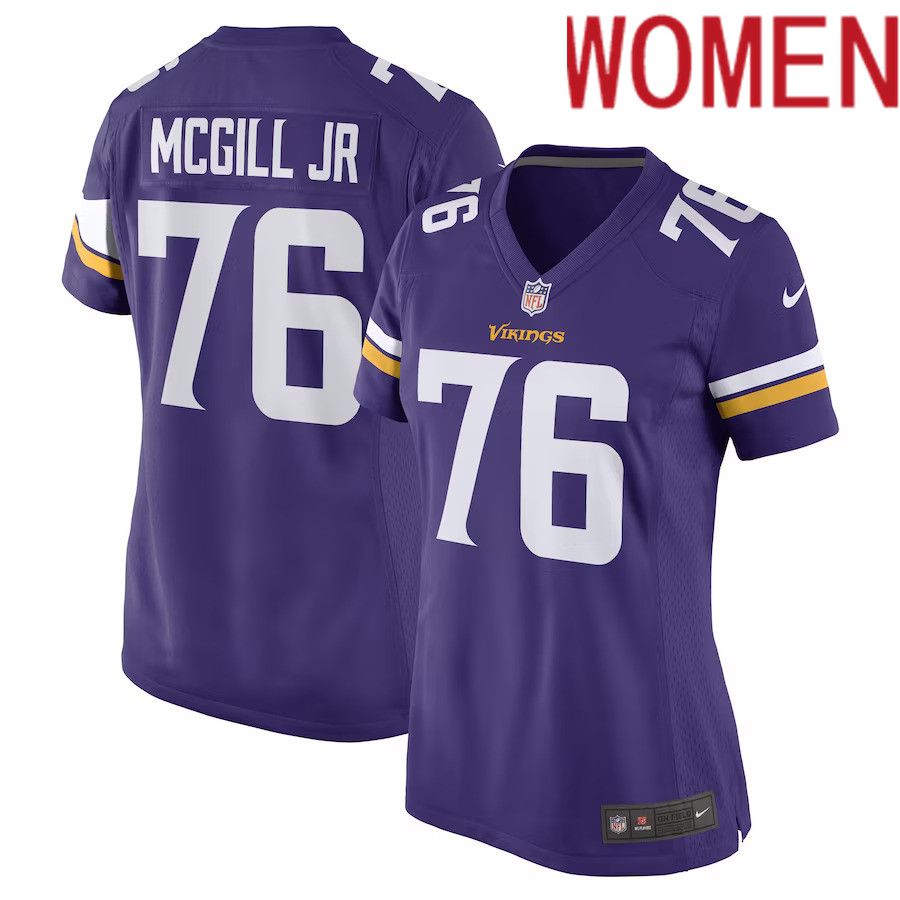 Women Minnesota Vikings #76 T.Y. McGill Jr. Nike Purple Game Player NFL Jersey->women nfl jersey->Women Jersey